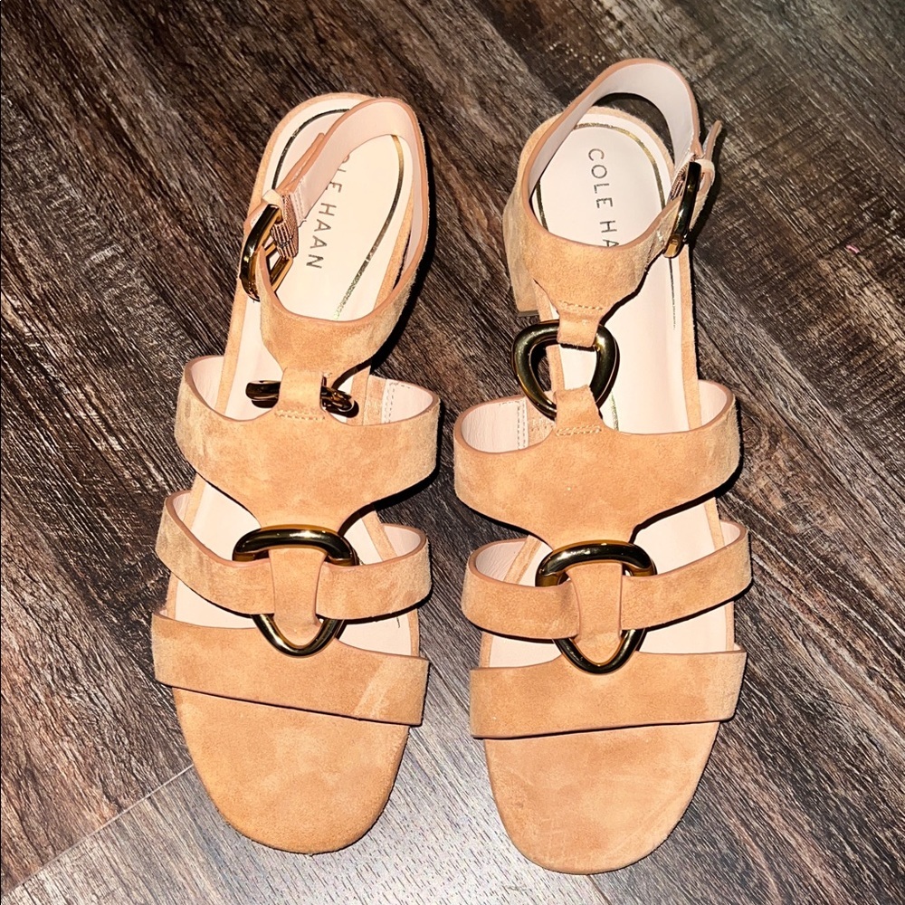 Cole Haan Tan Suede Strappy Sandals - Picture 3 of 4